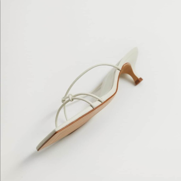 NWOT Mango Knots Heel Sandals in White - Picture 3 of 8